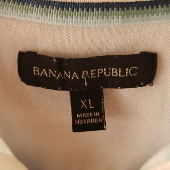 Banana Republic Mens Striped Knit Polo XL - Picture 4 of 5